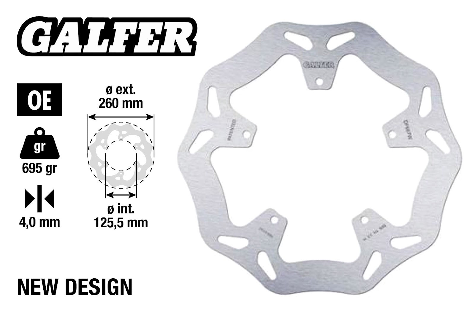 Disco freno Wave Nexus, X Evo 125/250 ant. Ø 260mm Galfer APRILIA DERBI 152029