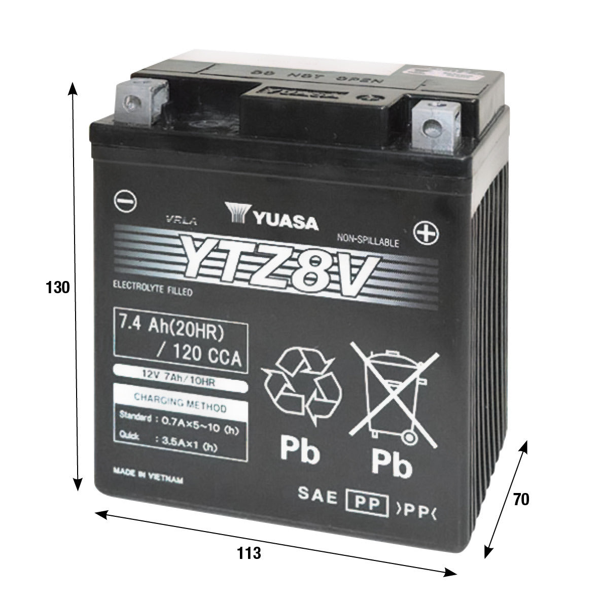 Batteria Yuasa YTZ-8V HONDA YAMAHA FORZA 125 PCX 125 SH 125 SH MODE 125 121025