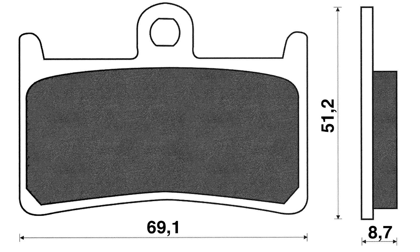 Cp. pastiglie freno T-Max 500/530/560 ('08/'24), ant. C4 YAMAHA T-MAX 530 BP 123