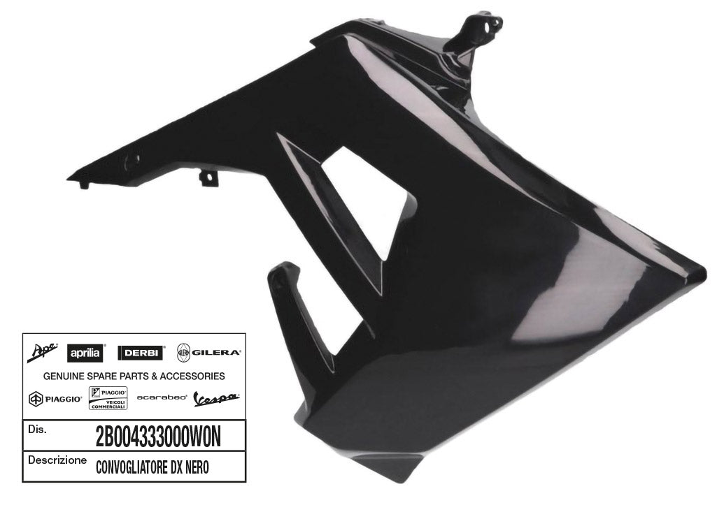 Convogliatore dx nero Derbi Senda EU4 Piaggio GILERA SENDA 50 2B004333000W0N