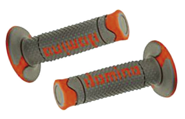 Manopole Domino Offroad arancio/grgio GRIPS 034