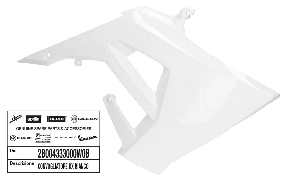 Convogliatore dx bianco Derbi Senda EU4 Piaggio GILERA SENDA 50 2B004333000W0B