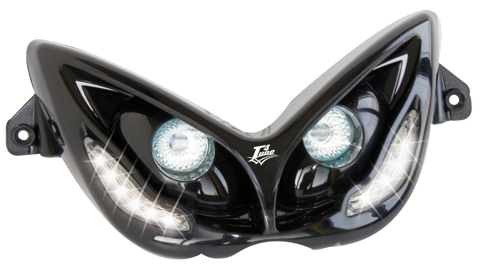 Maschera faro Nitro nera con leds bianchi T4Tune MBK YAMAHA NITRO 50 400250
