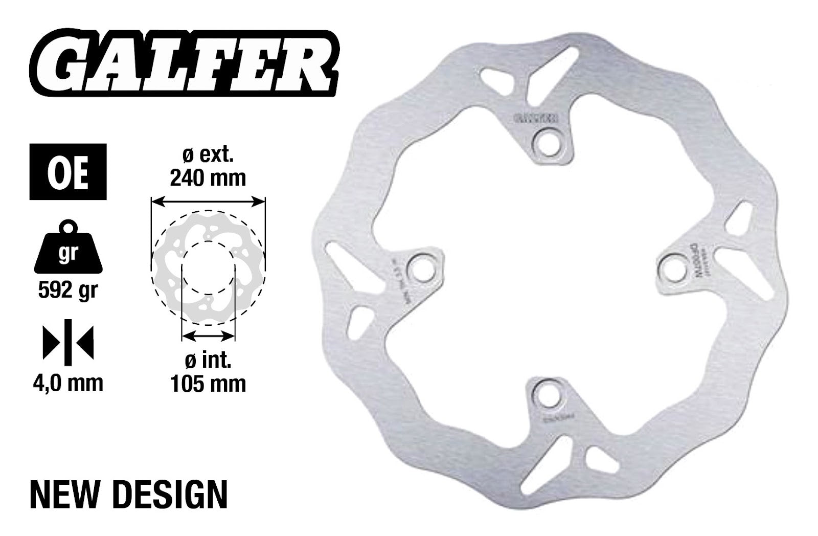 Disco freno Wave Honda Forza, SH 125/300 Ø 240 mm Galfer KEEWAY PEUGEOT 152014