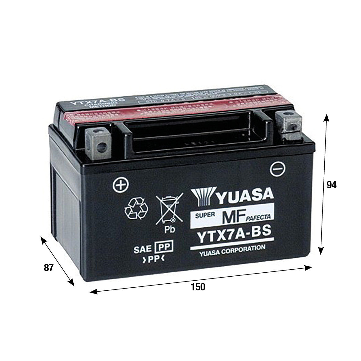 Batteria Yuasa YTX7A-BS BAOTIAN BENELLI FB MONDIAL ITALJET KYMCO MBK SYM 121007