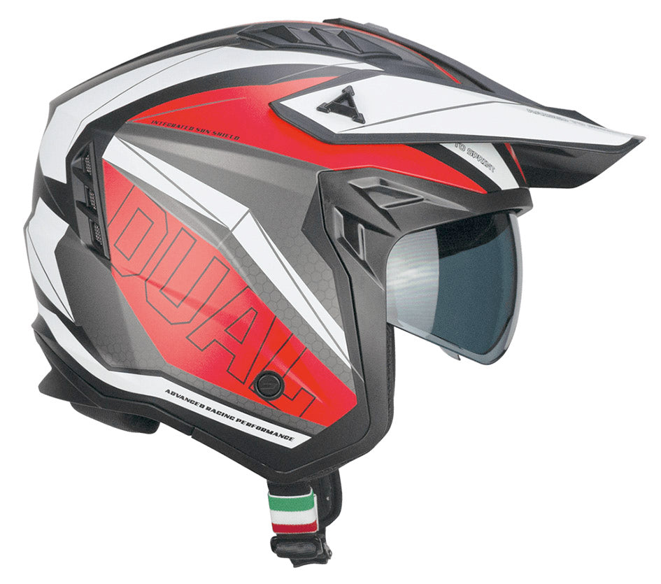 Casco Cgm Rush Dual Nero Rosso Opaco M 442093