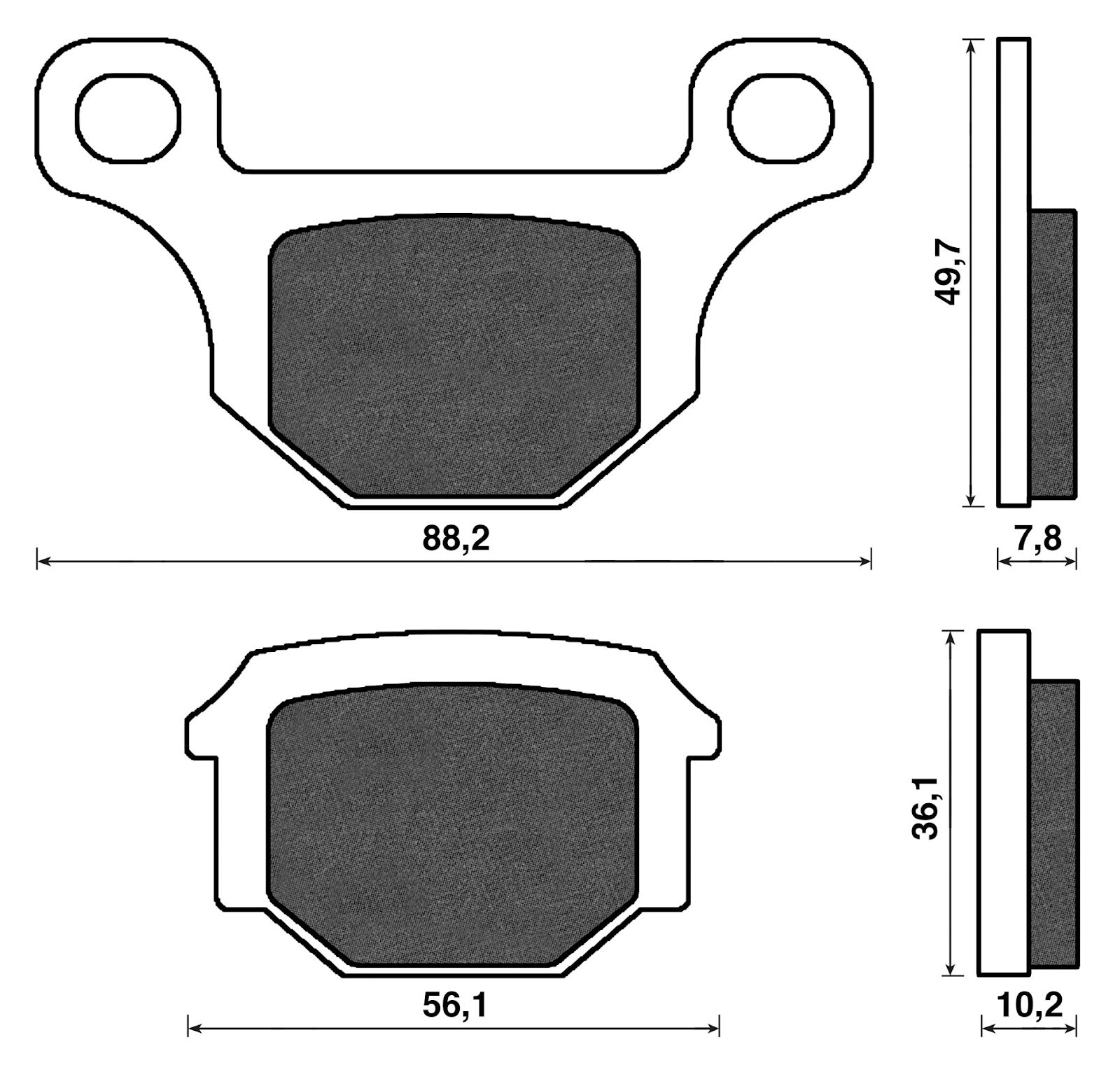 Cp. pastiglie Rieju MRT ant. + post. C4 APRILIA DERBI MOTOR HISPANIA BP 166