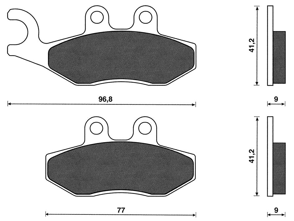 Cp. pastiglie freno Runner VX 125, VXR 200, Vespa 125/150 ant. C4 APRILIA BP 097