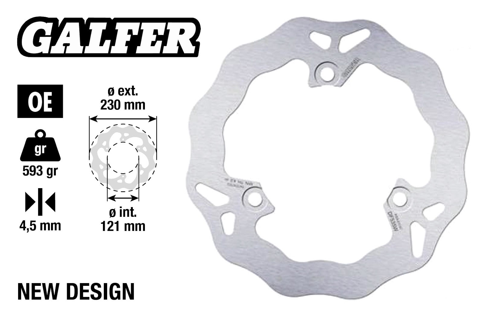 Disco freno Wave N-Max 125/155 post. Ø 230mm Galfer YAMAHA N-MAX 155 152027