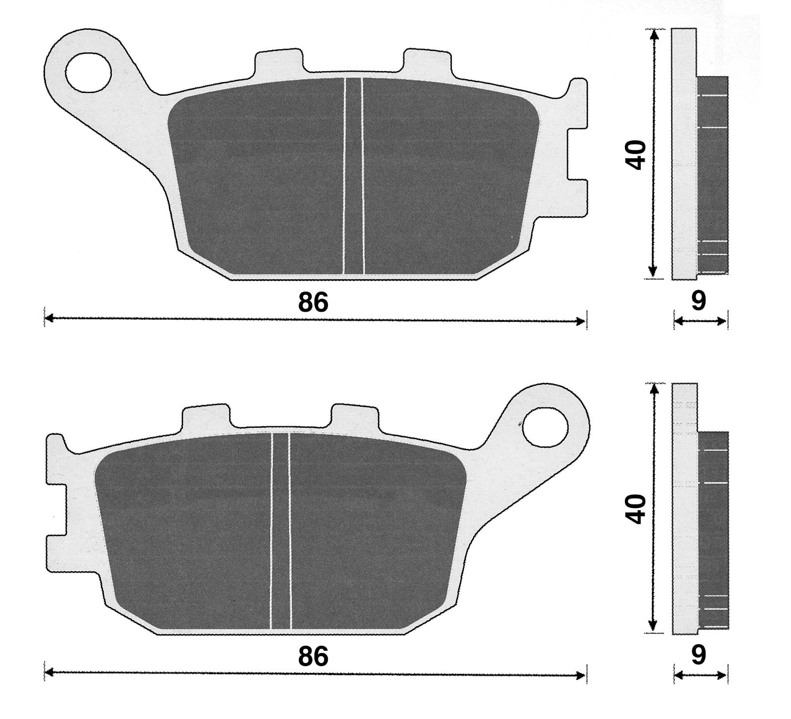 Cp. pastiglie YZF R6 600 post. C4 HONDA SUZUKI YAMAHA CB F HORNET 600 BP 151