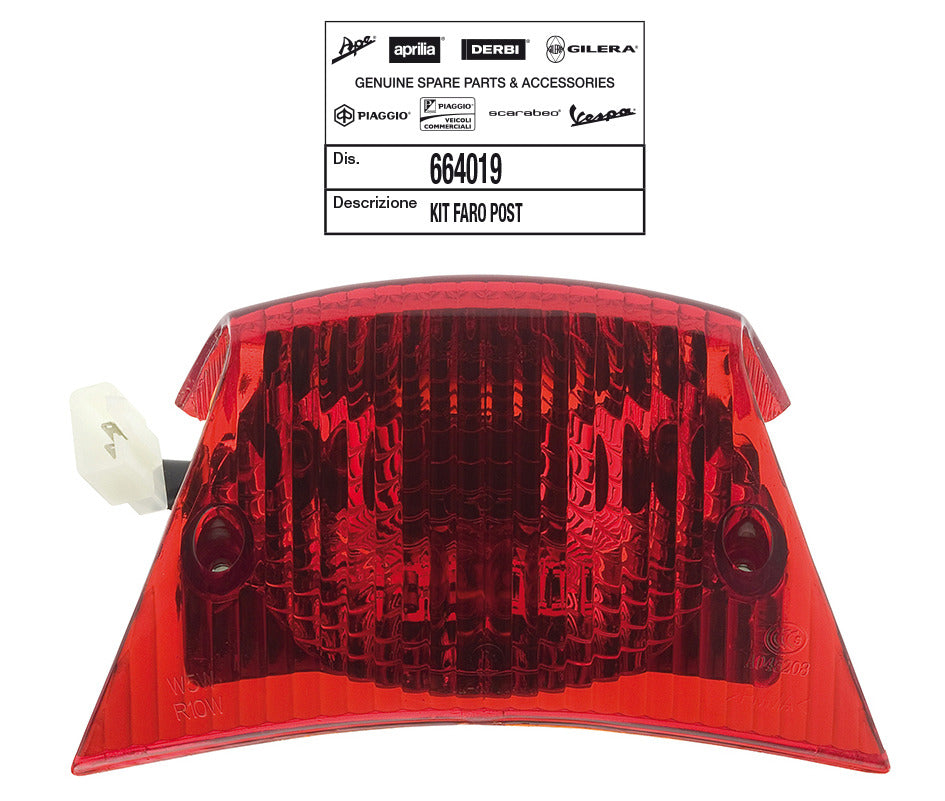 Faro post. Piaggio Zip, Zip 50 SP ZIP 100 2001-2004 2006-2016 2018-2023 664019