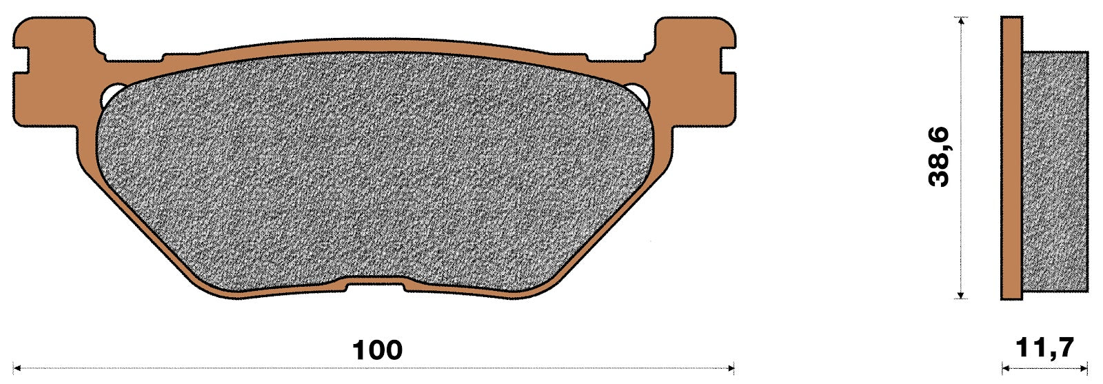 Cp. pastiglie freno Top4 T-Max 500/530/560 ('01/'03) post. YAMAHA 151088