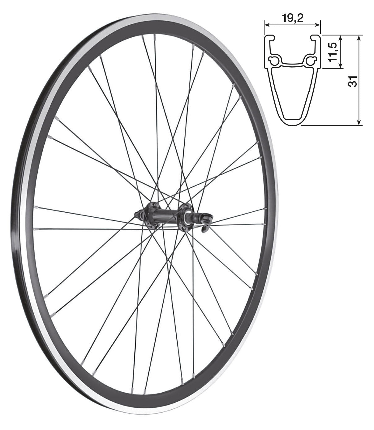 Ruota ant. Corsa 700C Kontender 36 raggi X4 700292