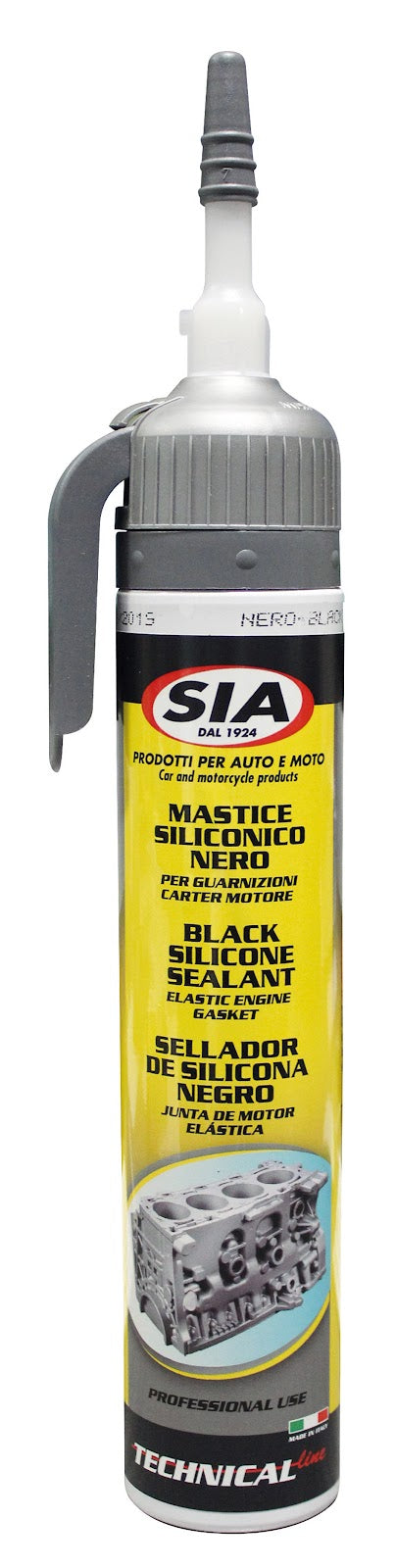 Mastice siliconico nero alta temperatura 200ml Sia 155029