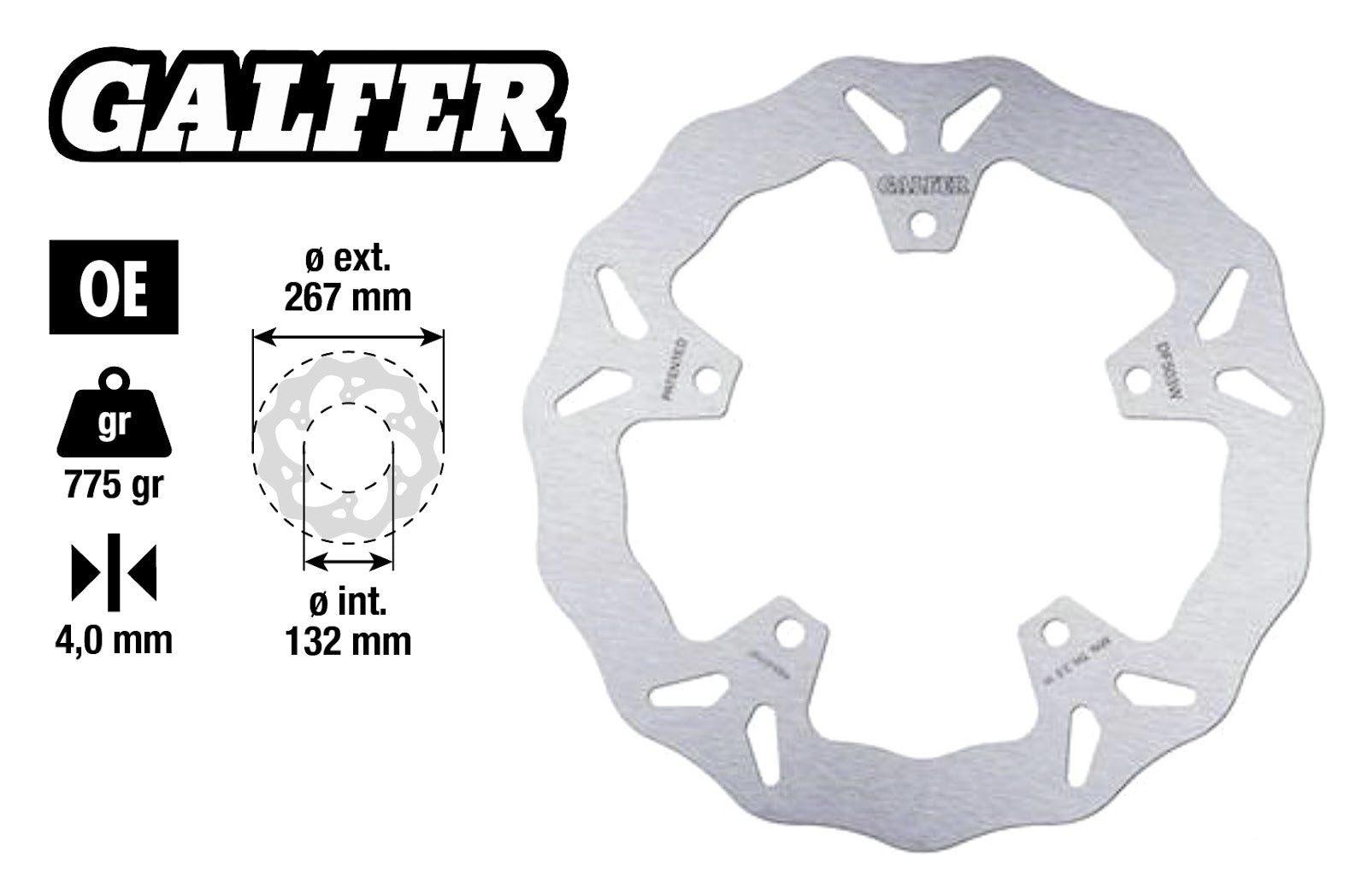 Disco freno Wave T-Max 530/560 ant. Ø 267mm Galfer YAMAHA T-MAX 500 152022
