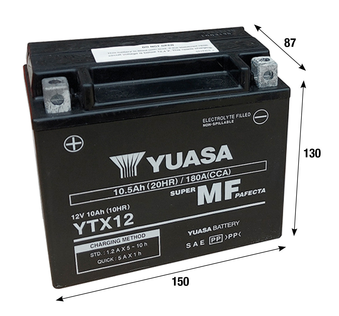 Batteria al gel Yuasa YTX12-FA AEON APRILIA BENELLI DERBI GILERA HONDA KL 121038