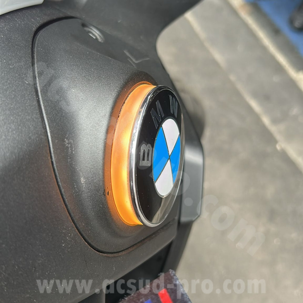 COPPIA LOGHI LOGO LUMINOSO A LED ADDIZIONALE RB-MAX BMW GS / GS ADD / RT / C / K (Ø70MM )