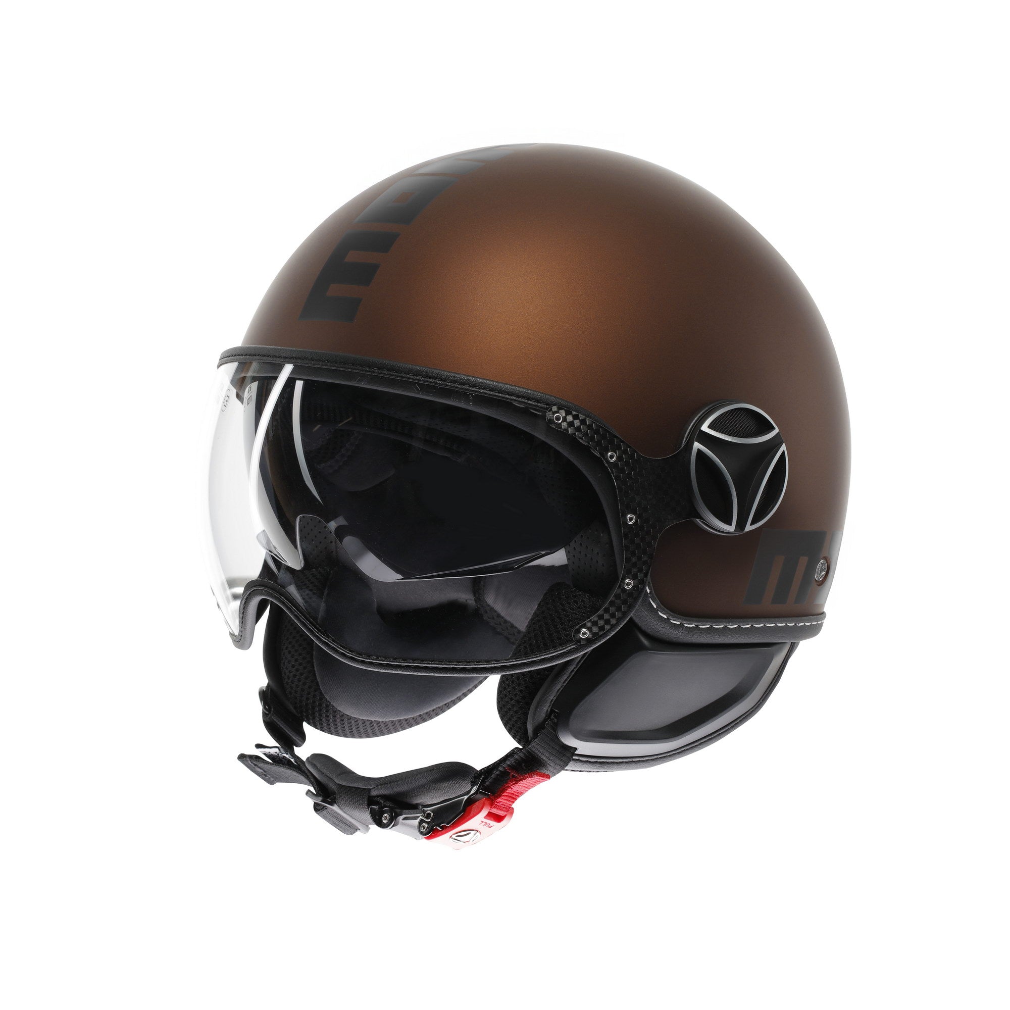 Casco Momo Design moto jet FGTR EVO Mono E2206 espresso opaco / nero