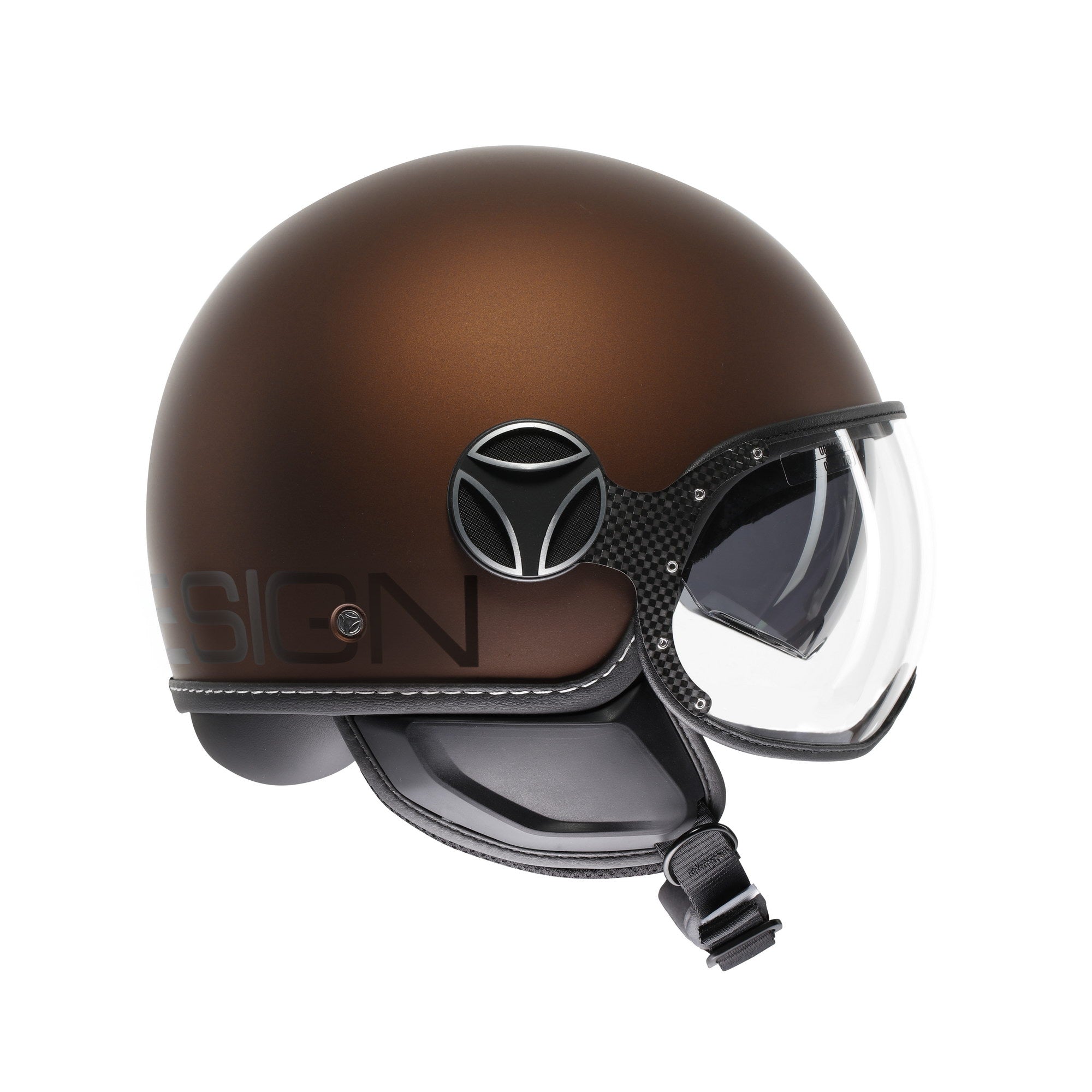 Casco Momo Design moto jet FGTR EVO Mono E2206 espresso opaco / nero