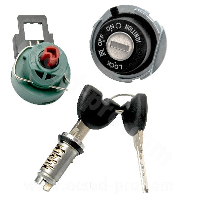 KIT CHIAVI / ACCENSIONE CILINDRI SERRATURE PIAGGIO ZIP 50 / FLY / LIBERTY /, VESPA LX 2T ET 4T / GILERA 50 ICE / RUNNER (OEM : 643133 - 298581 - 573512)