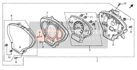 GEMMA VETRO QUADRO STRUMENTAZIONE ORIGINALE X HONDA SH 300 2007>2010 OEM: 37212KTW901