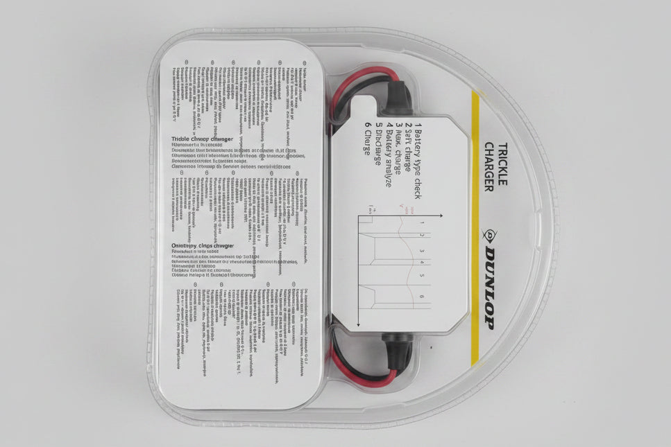 Caricabatterie Dunlop Mantenitore DI CARICA Batteria Auto Moto Scooter 6V 12V 6 Step