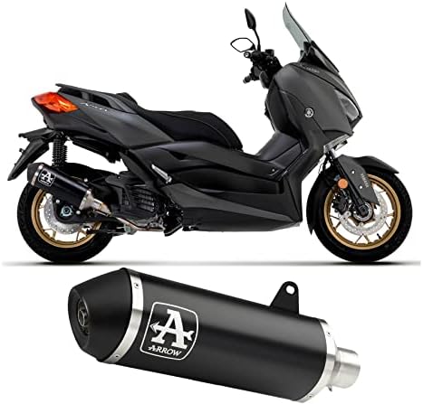 arrow 53524ann+53071kz, terminale e raccordo, impianto semi-completo omologato catalizzato urban alluminio nero nero, compatibile con moto yamaha xmax x-max 400 2017 2018 2019 2020 mototopgun|B0CK74KKHS