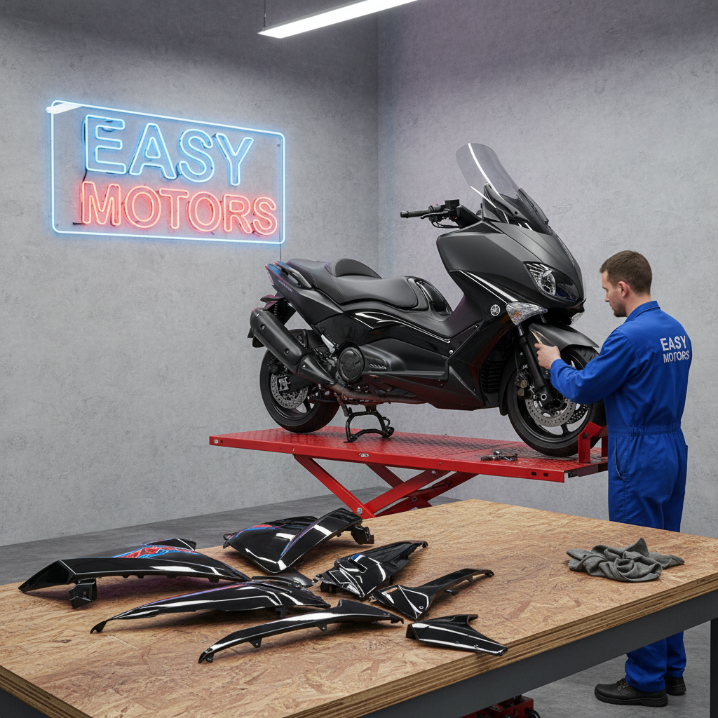 KIT CARENE NERO LUCIDO YAMAHA T-MAX 530 2012 2013 2014 10PZ