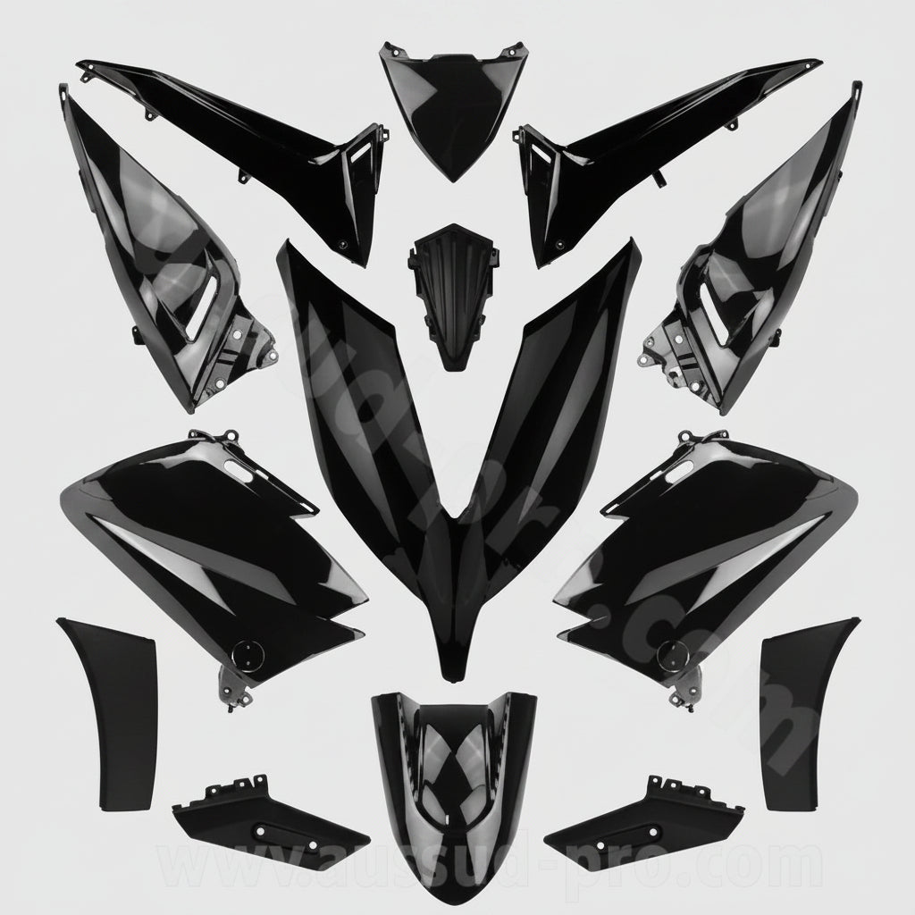 KIT CARENE 14 PEZZI YAMAHA T MAX TMAX 530 2015-2016 NERO OPACO CARENA VERSIONE TIPO ORIGINALE