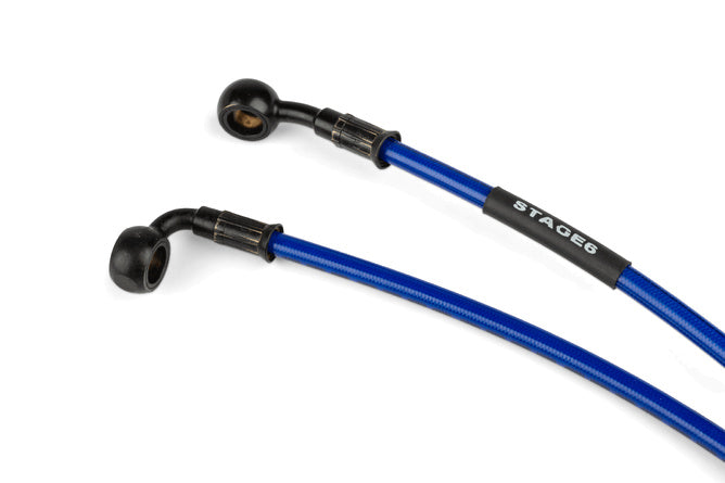 Tubo Freno Stage6 110cm 90 ° + 25 ° blu