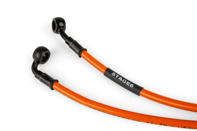 Tubo Freno Stage6 110cm 90 ° + 25 ° arancione