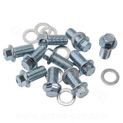 TAPPO SCARICO OLIO MOTORE HONDA HONDA SH 300CC / SH 350CC / FORZA 250-300CC / ADV 350CC / FORZA 350CC ( OEM : 90002-KTW-900 ) ( SET DA 10 PZ. COMPRENSIVO DI RONDELLE DI TENUTA )