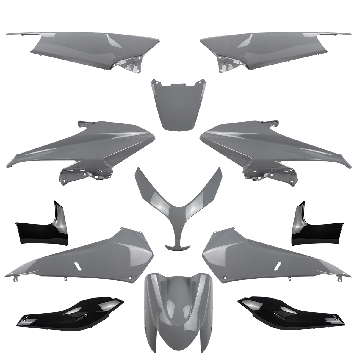 KIT CARENE NARDO GREY YAMAHA TMAX T-MAX 500 2008-2011 PLASTICHE SCOCCHE 13 PEZZI
