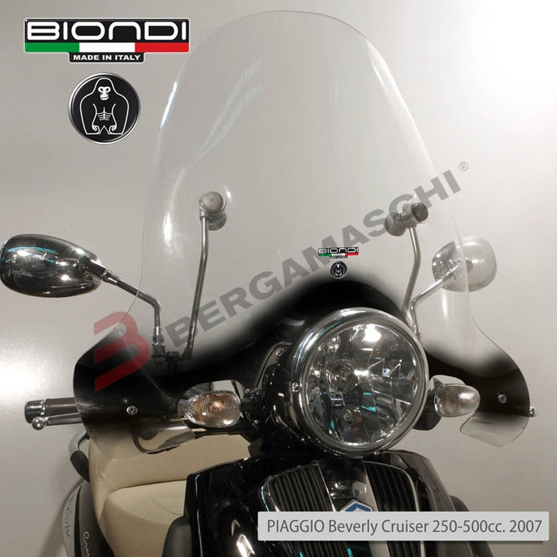 8061165+8500655 cupolino paravento parabrezza biondi piaggio beverly cruiser 250-500 2007-2012 + attacchi staffe completo