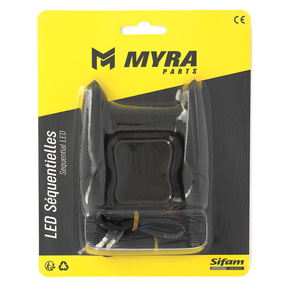 Myra LED Coppia Frecce Sequenziali Anteriori - Nero/Fumo Chiaro CE per moto e scooter