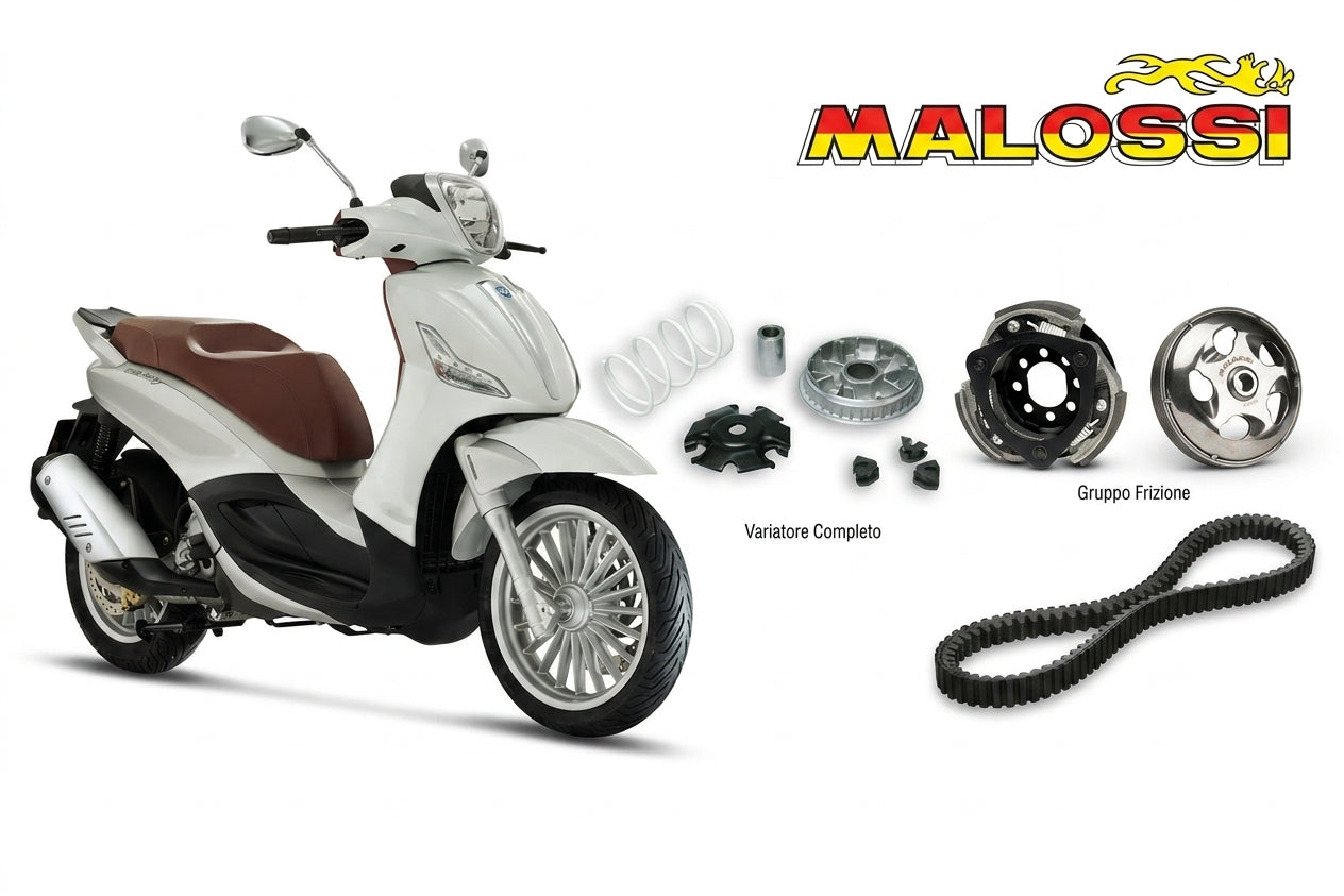 TRASMISSIONE COMPLETA MALOSSI VARIATORE+CAPANA+FRIZIONE+CINGHIA PIAGGIO BEVERLY 300