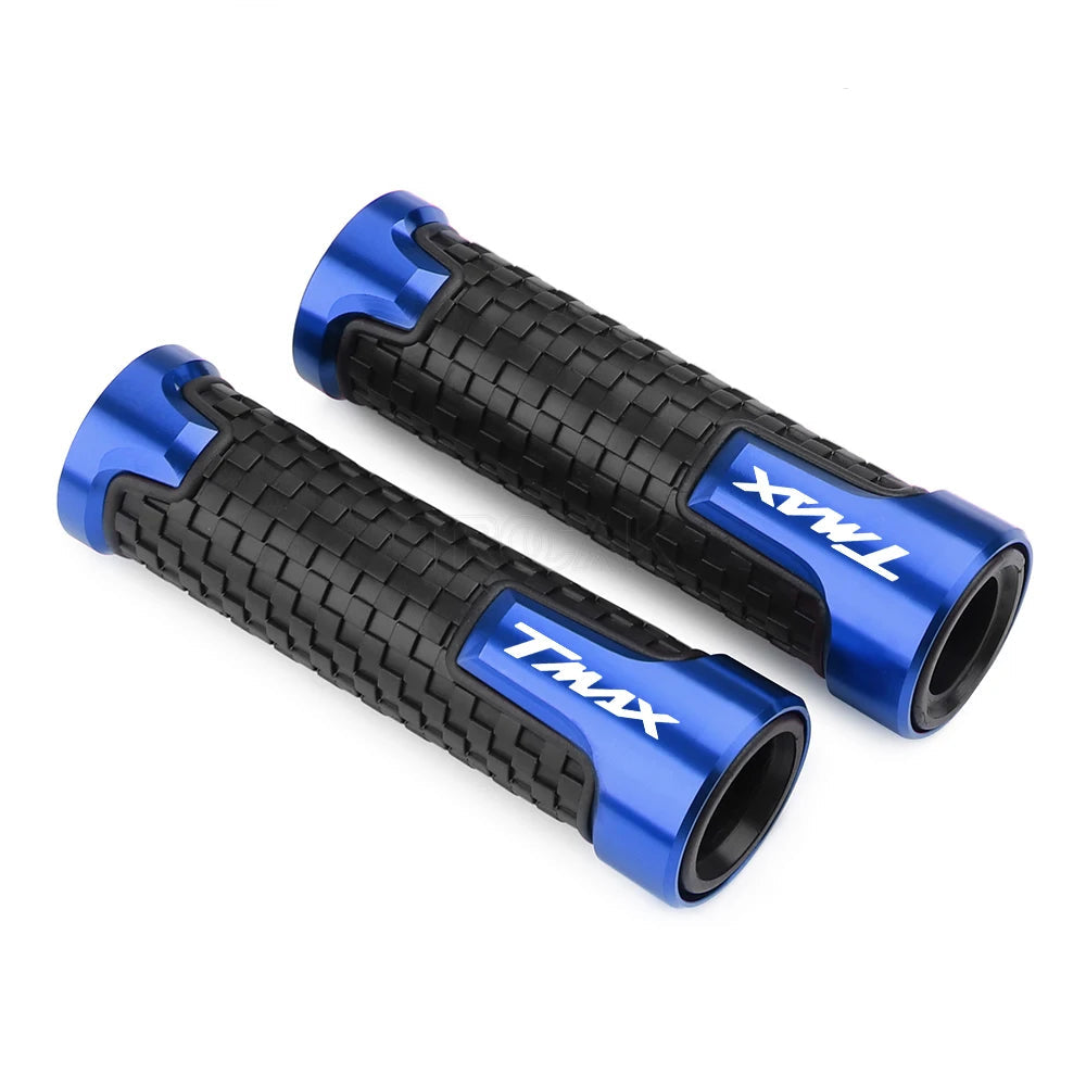 COPPIA MANOPOLE CON SCRITTA TMAX VARI COLORI YAMAHA T MAX 500 530 560 ARGENTO ORO NERO BLU ROSSO TITANIO