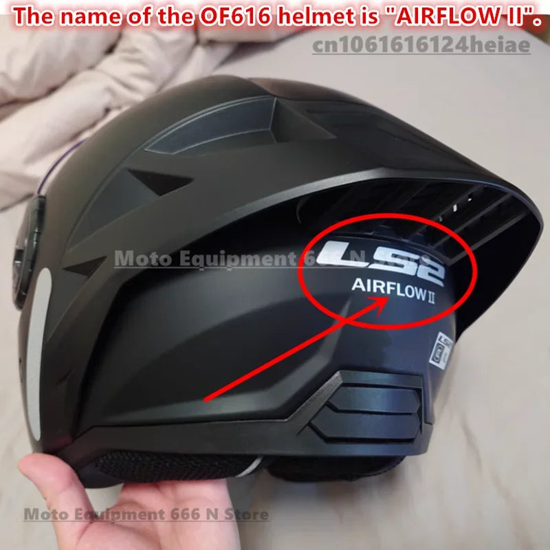 Visiera Nera Originale per Casco Moto LS2 OF616 Airflow II, Accessori per Casco