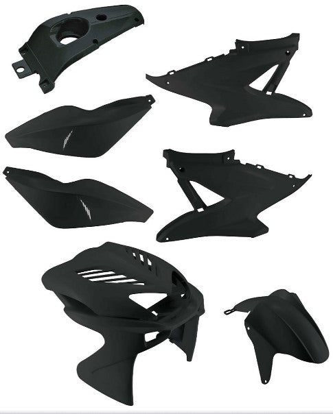 kit carene nero lucido 7 pezzi - yamaha aerox - mbk nitro 50cc 1997-2012