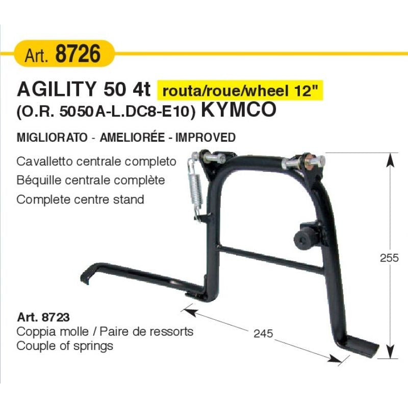 Cavalletto centrale completo da 25,5 cm