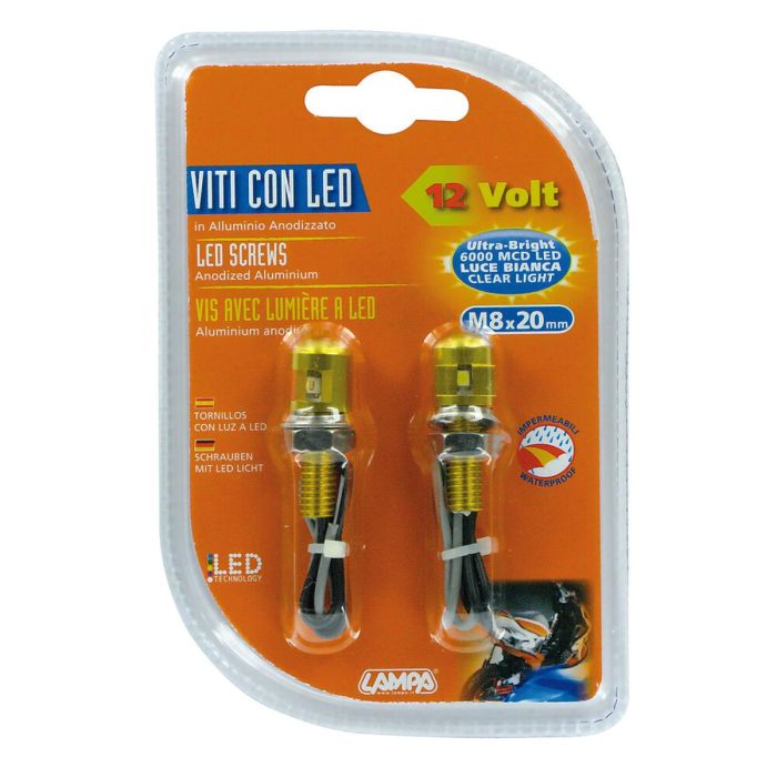SET 2 VITI CON LED A LUCE BIANCA - ORO