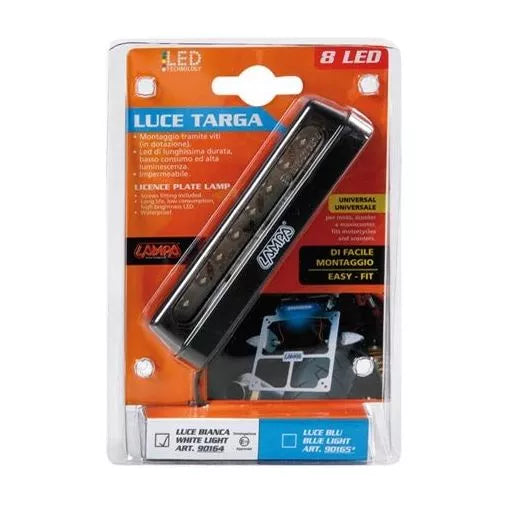 Luce targa a LED bianca per moto - lunghezza 110 mm - Lampa Italia
