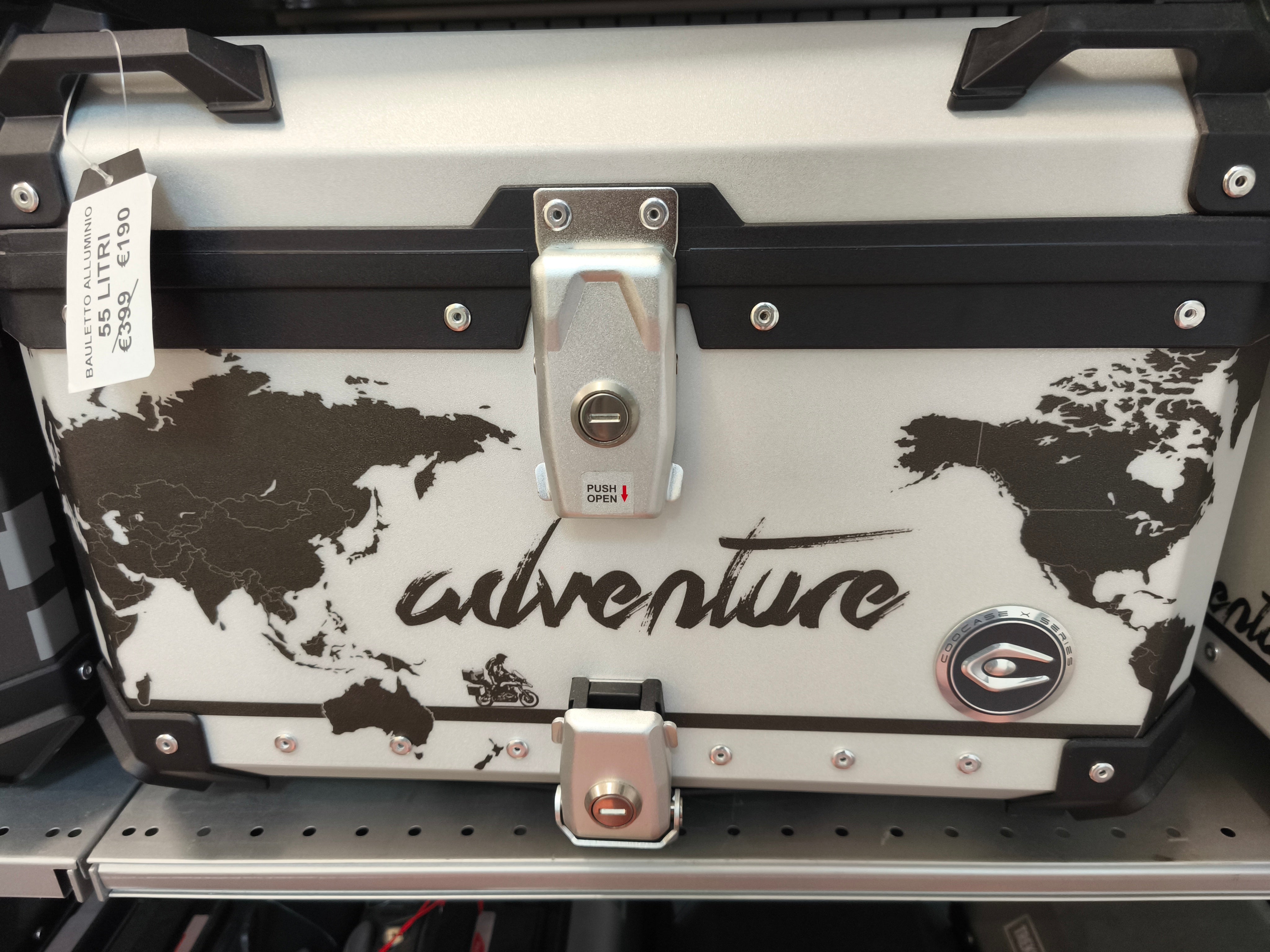 Bauletto in alluminio moto e scooter con piastra