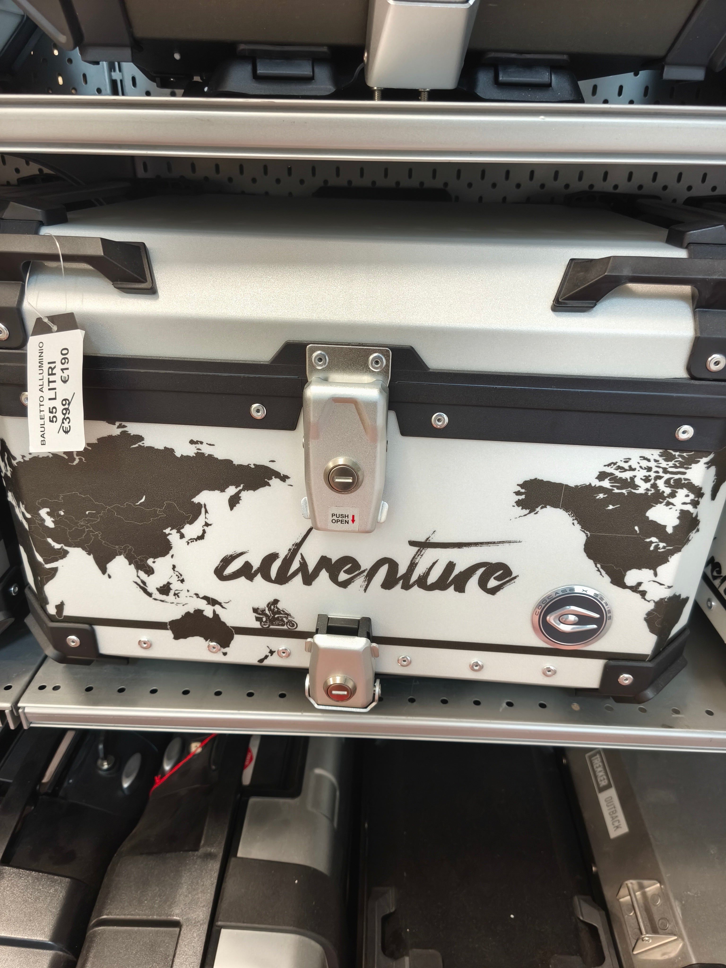 Bauletto in alluminio moto e scooter con piastra
