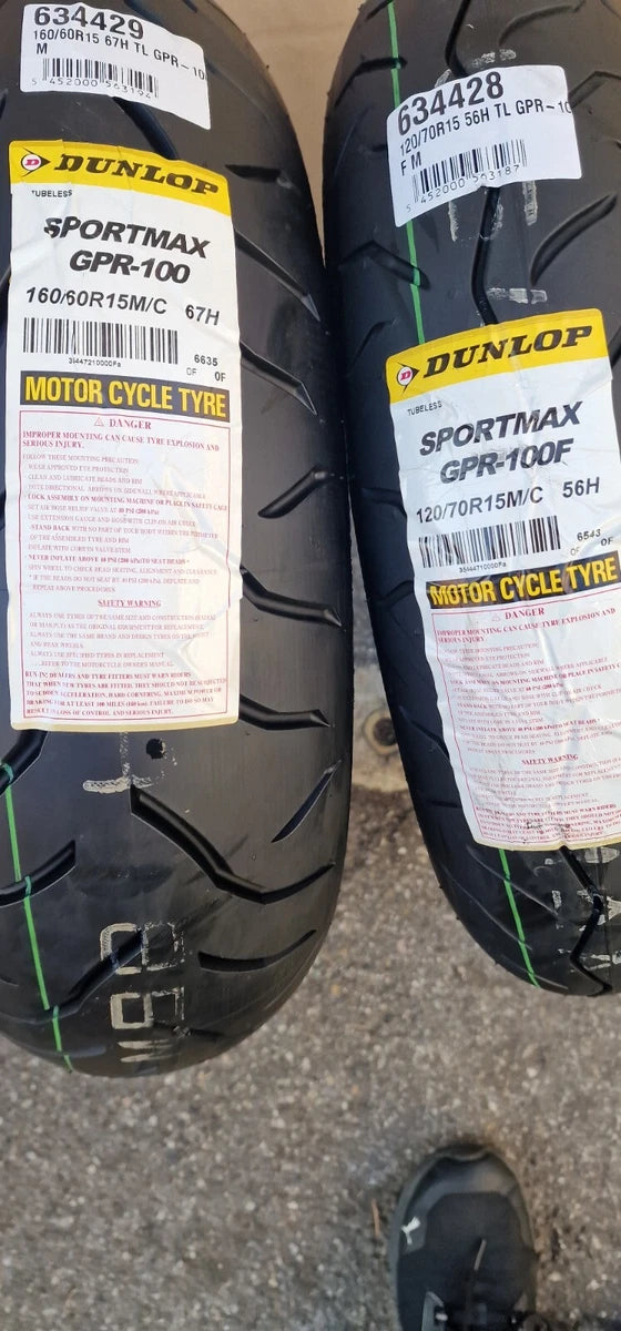 GOMME DUNLOP GPR 100 120/70/15 56H 160/60/15 67H YAMAHA TMAX T-MAX 500/530/560|296197474797