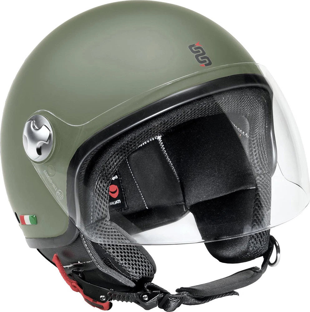 OJ JET DEMI JET BREATH HELMET MATT GREEN/MATT GREEN FOR MOTORCYCLES AND SCOOTERS|387096312891