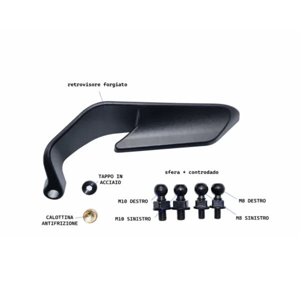specchi specchietti retrovisori far per Moto da manubrio universale Dx/SX nero|277899975125