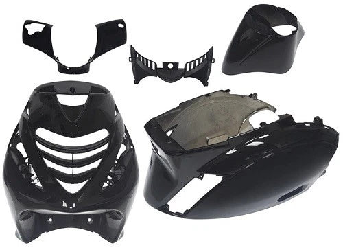 KIT PLASTIC FAIRINGS BODIES Piaggio ZIP SP LC 2000 5PCS BLACK 2T/4t 2000-2022|277827442484