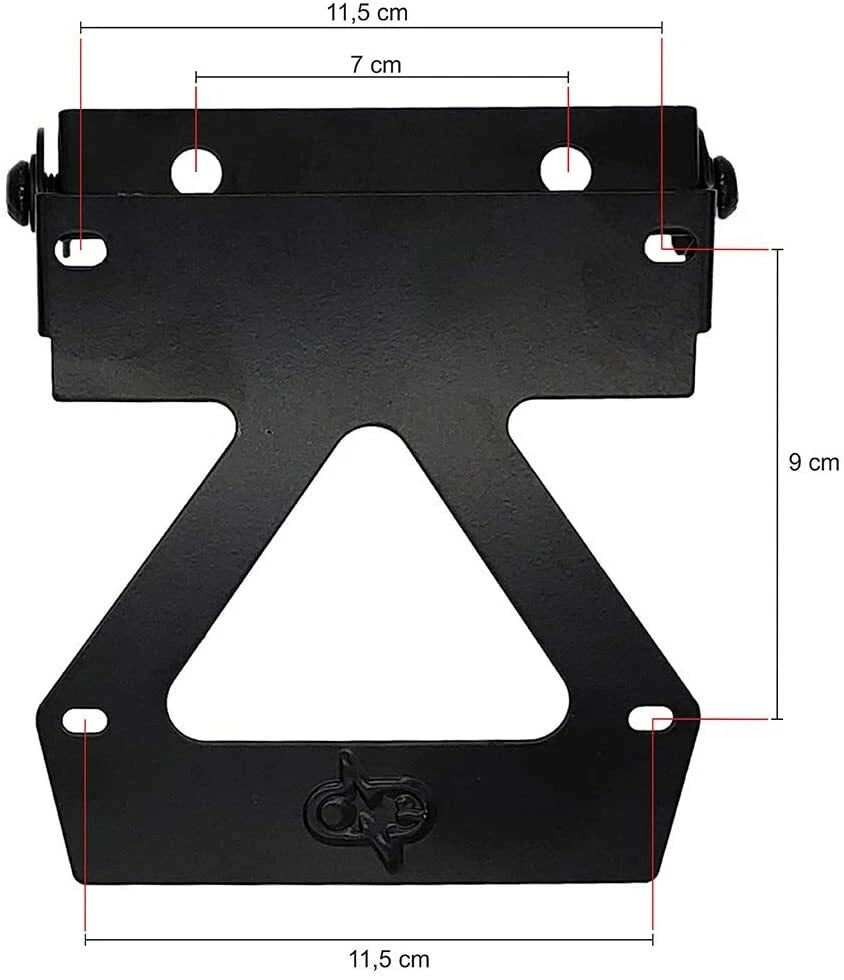 ADJUSTABLE LICENSE PLATE HOLDER SCOOTER AND MOTORCYCLE 50 + LED ARROWS + FOLDING MIRROR|366300411239
