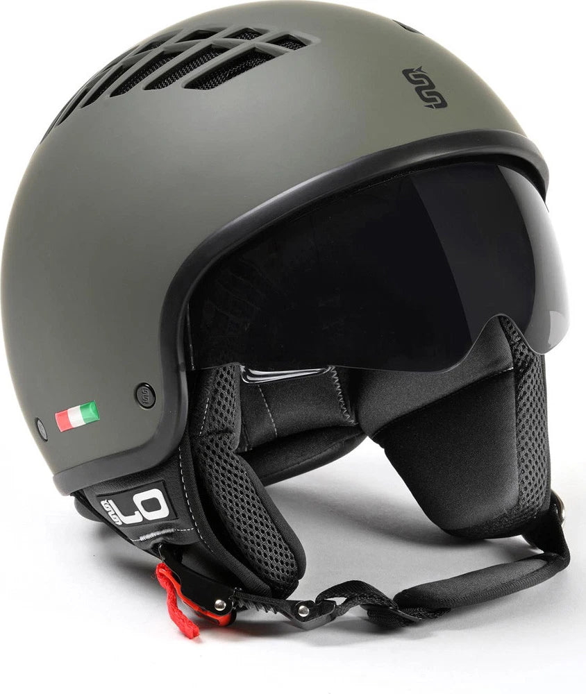 OJ JET DEMI JET WIND HELMET MATTE GREEN/MATT GREEN FOR MOTORCYCLES AND SCOOTERS|387096313090